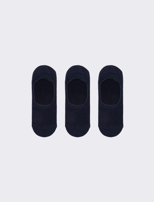 Calzino uomo 3 paia sottopiede con silicone - Blu
