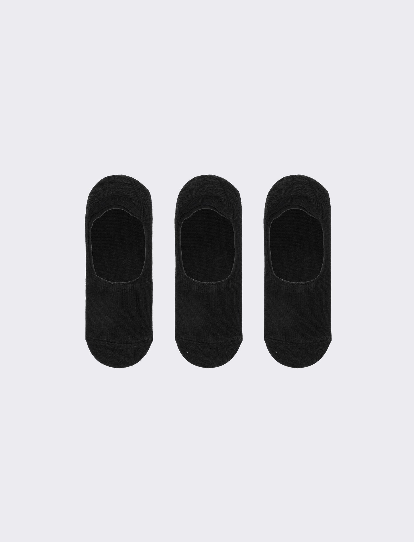 Calzino uomo 3 paia sottopiede con silicone - Nero