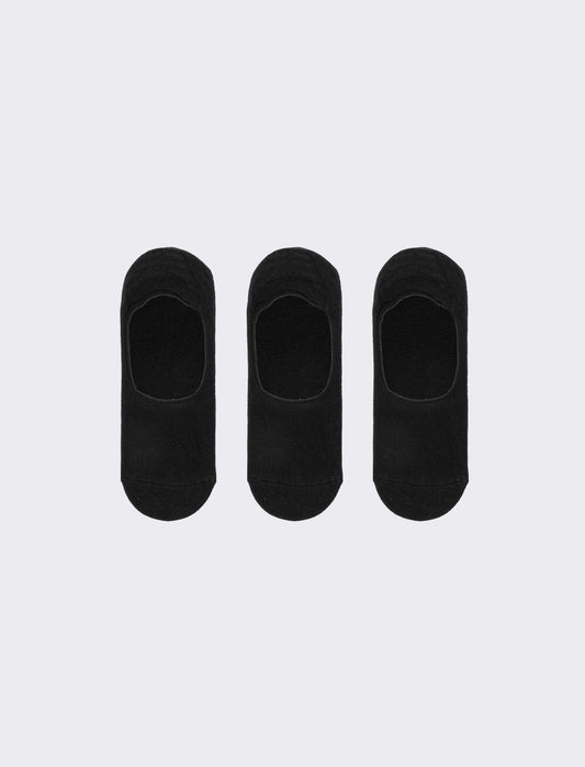 Calzino uomo 3 paia sottopiede con silicone - Nero
