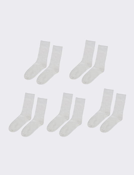 Calzino uomo corto 5 paia - Bianco
