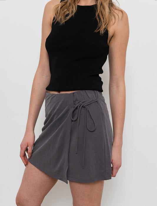 Short con pannello da donna - Grigio piombo