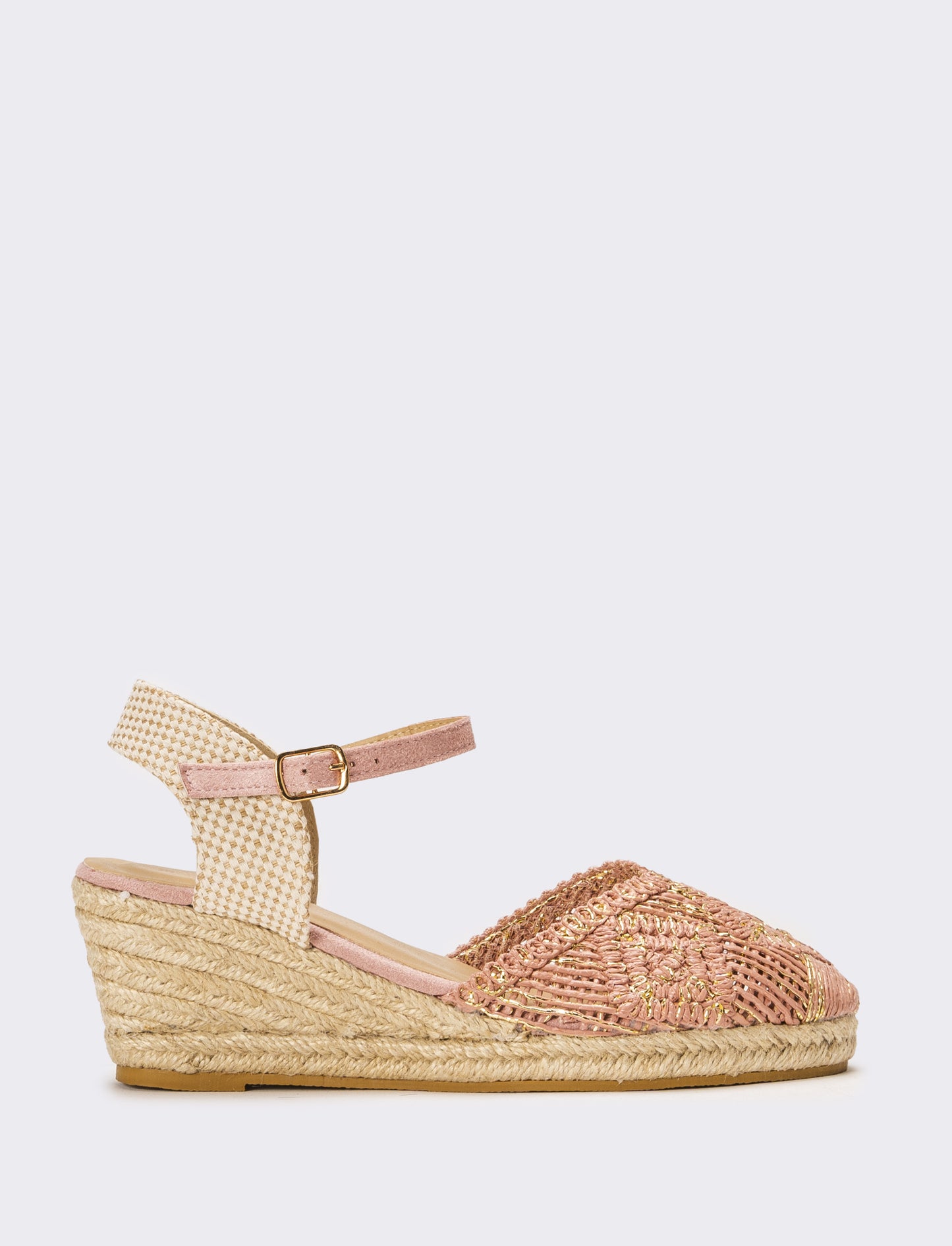 Sandalo Espadrillas in rafia da donna - Rosa
