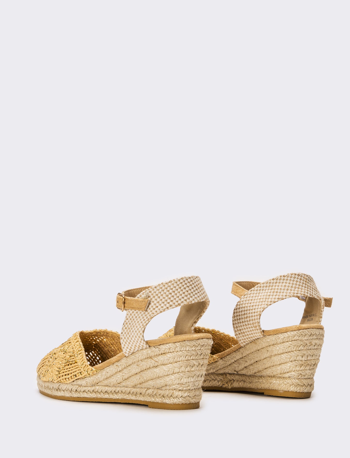Sandalo Espadrillas in rafia da donna - Platino