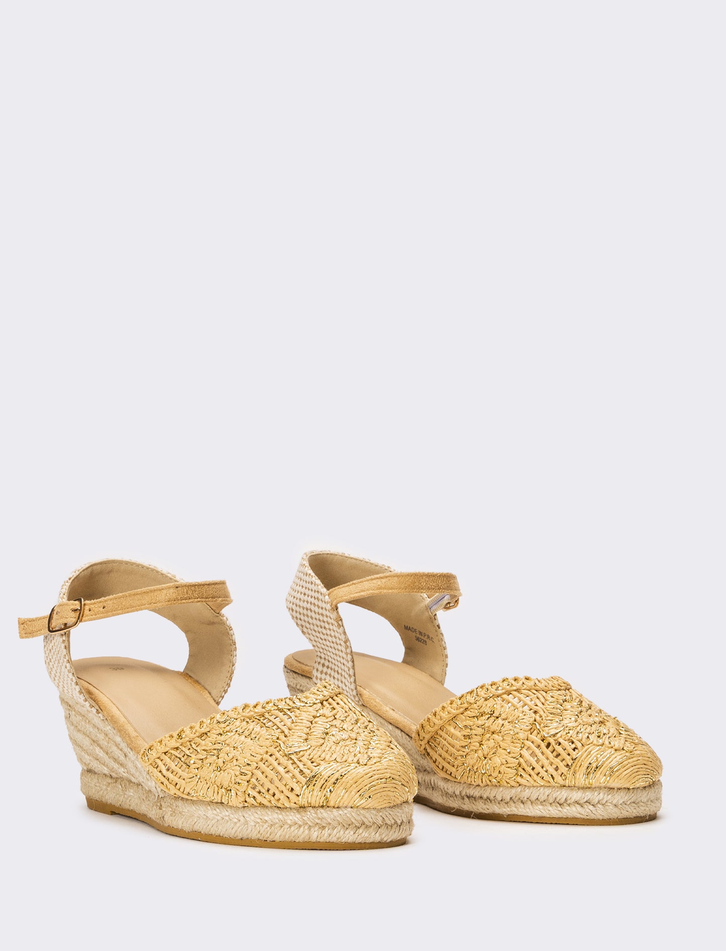 Sandalo Espadrillas in rafia da donna - Platino
