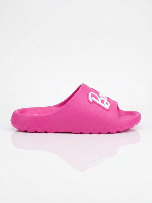 Ciabatta in EVA fuxia con scritta Barbie. - Fuxia