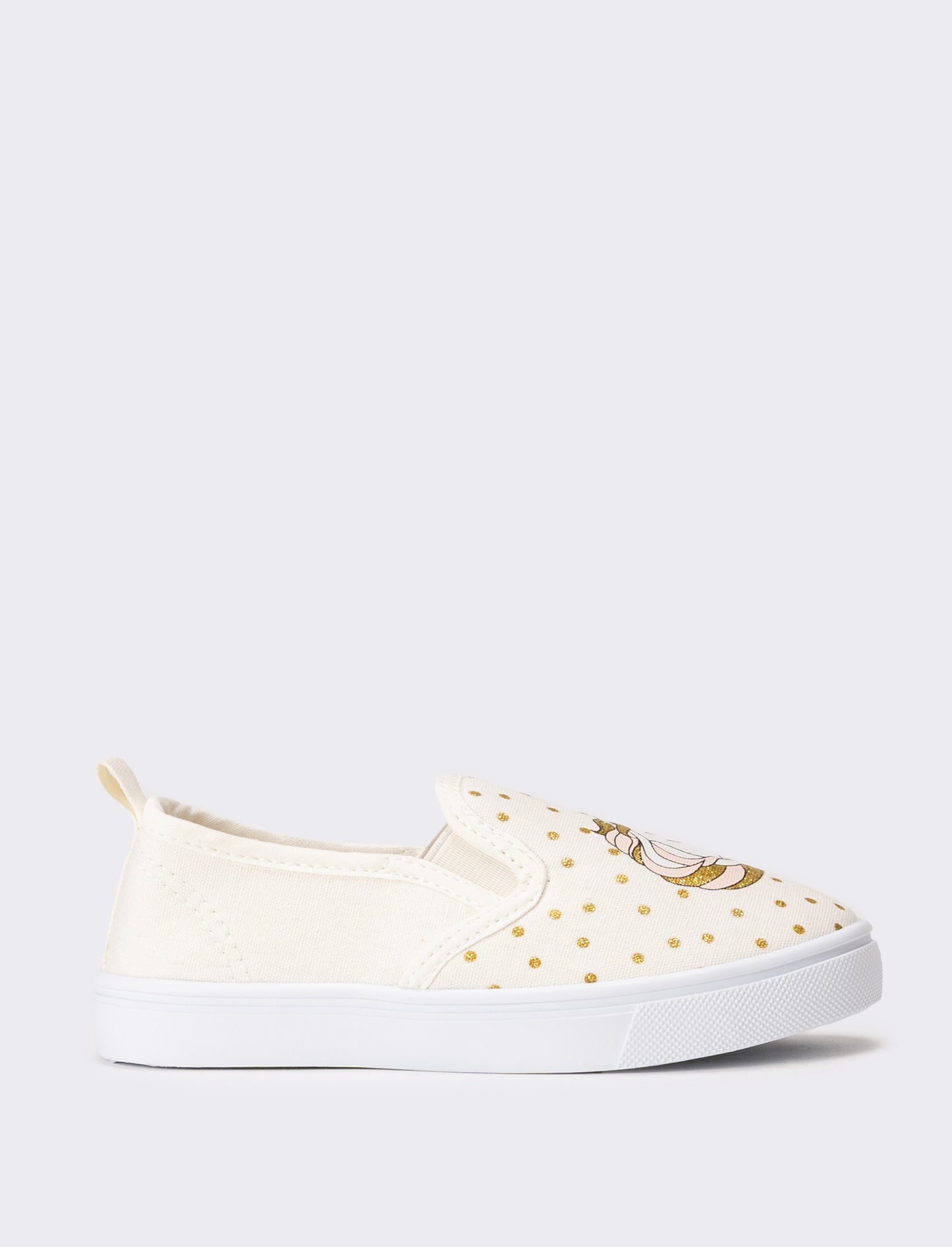 Slip-on in canvas da bambina - Bianco