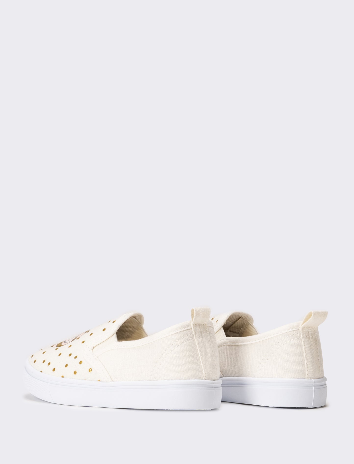 Slip-on in canvas da bambina - Bianco