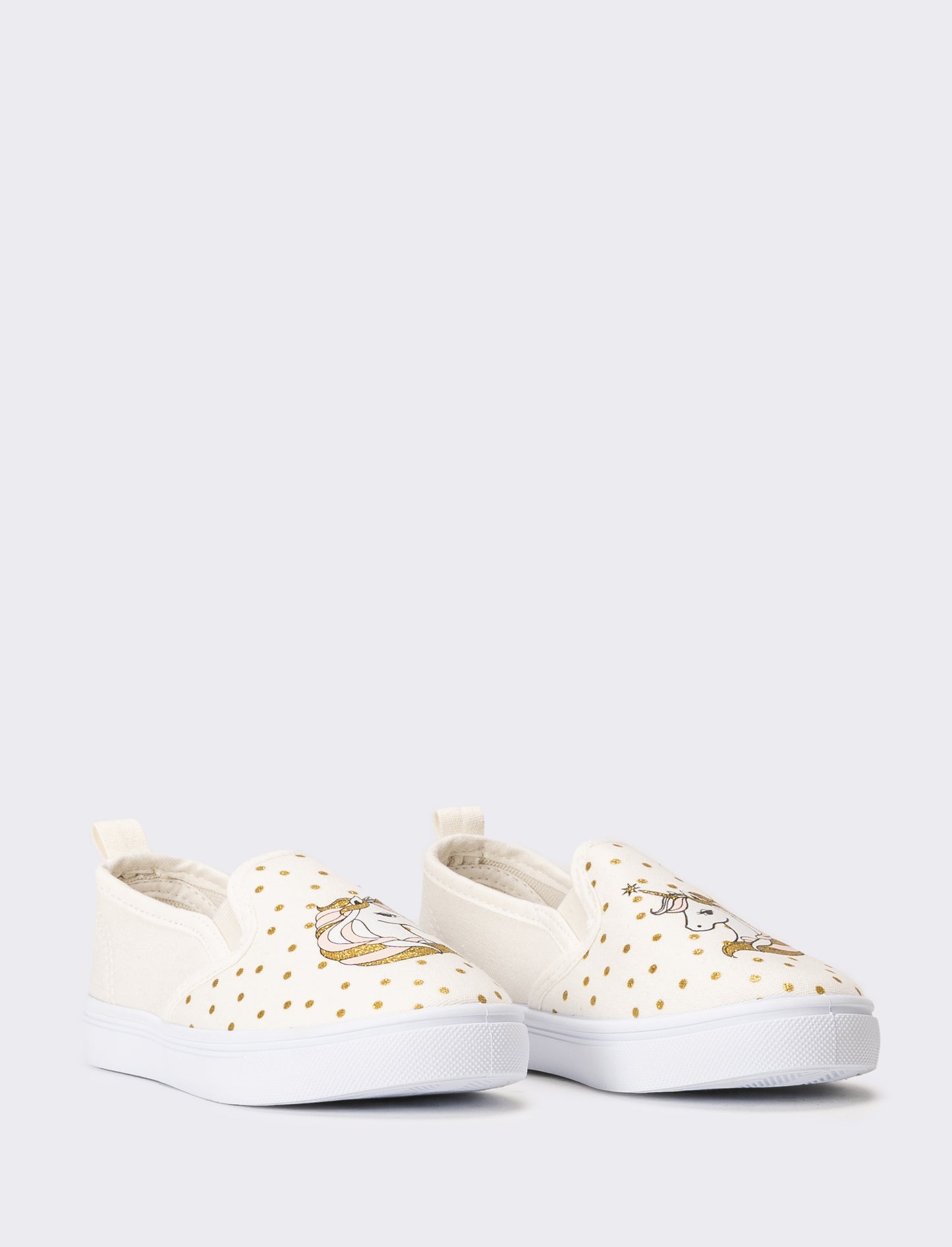Slip-on in canvas da bambina - Bianco