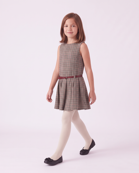 Scottish neck sweater dress for girls - Pattern