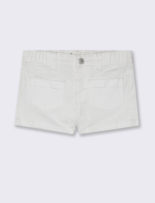 Short con tasche da neonata - Bianco