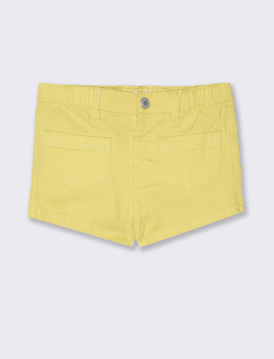 Short con tasche da neonata - Giallo