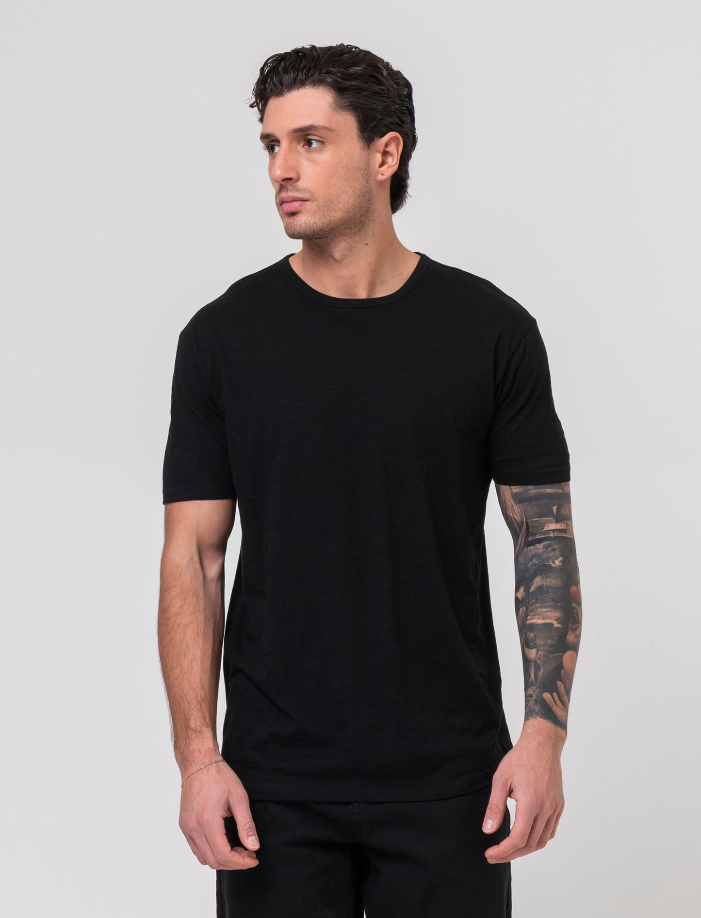 Man's drawstring t-shirt for casual style - Black