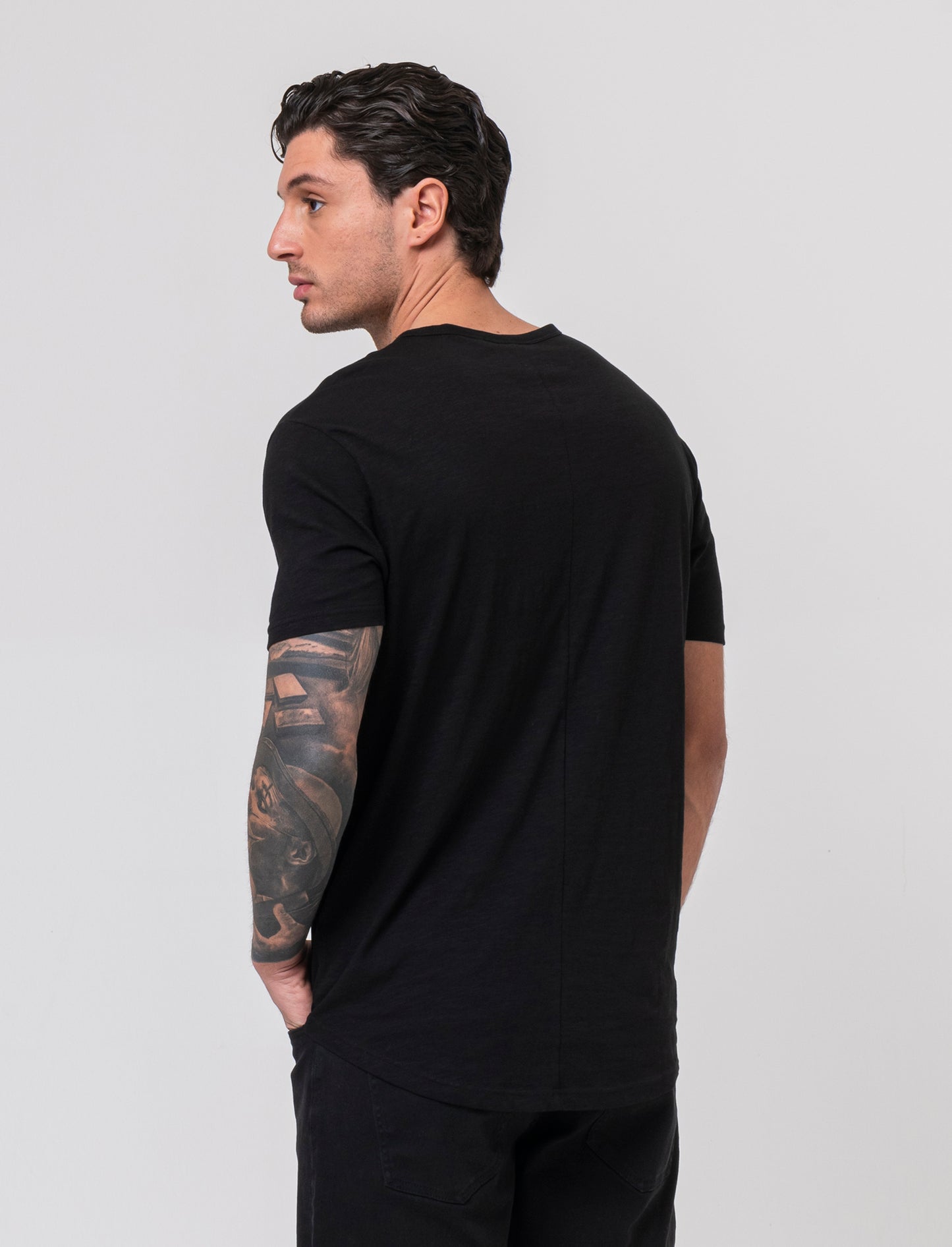 Man's drawstring t-shirt for casual style - Black