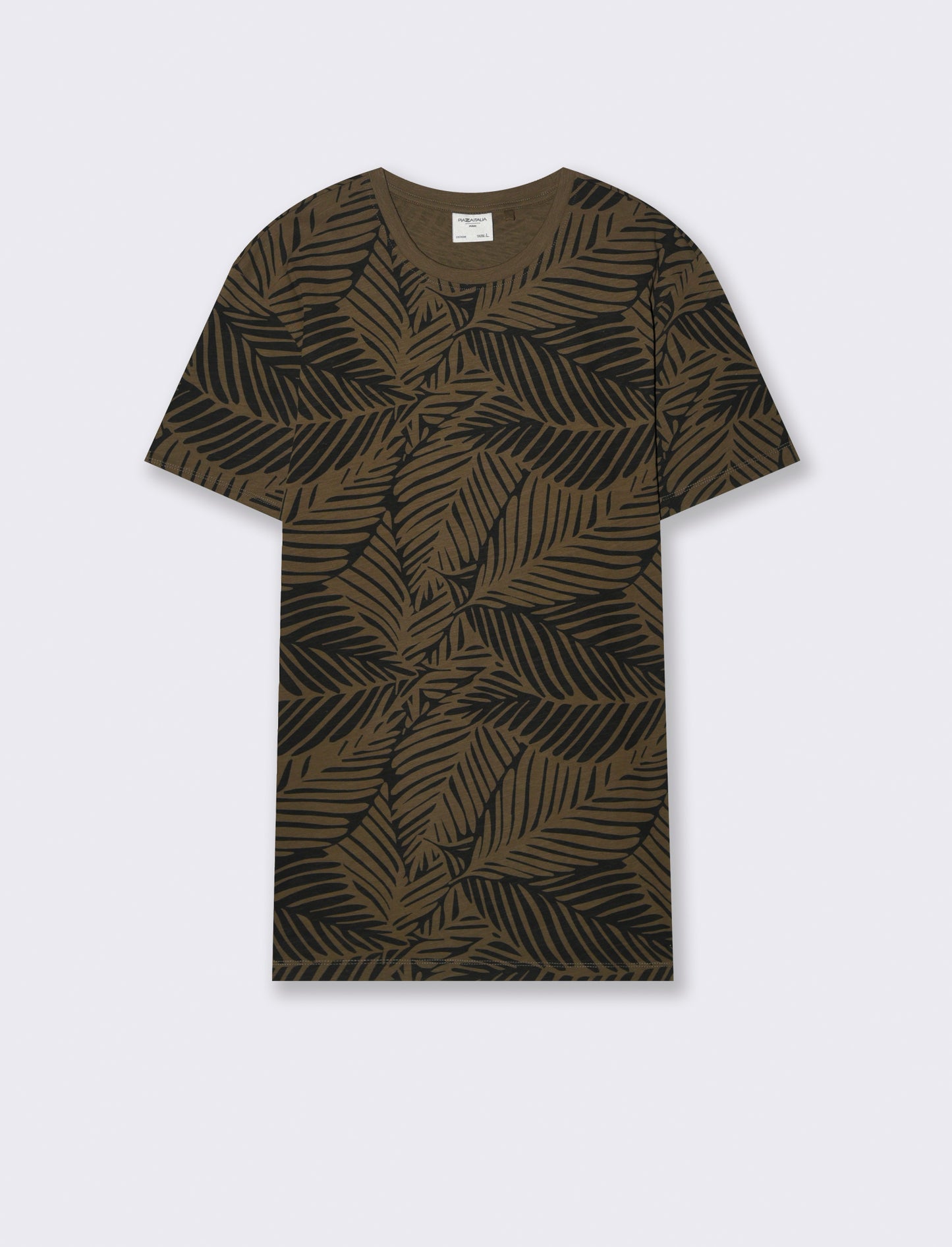 T-shirt in cotone con stampa all over da uomo - Verde kaki