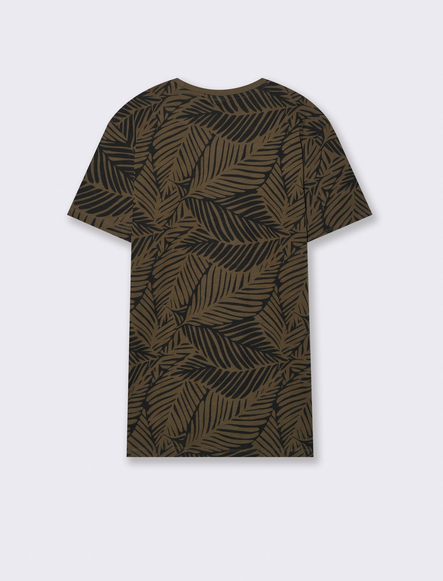 T-shirt in cotone con stampa all over da uomo - Verde kaki