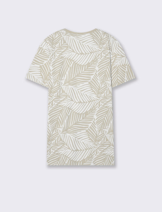 T-shirt in cotone con stampa all over da uomo - Grigio ghiaccio