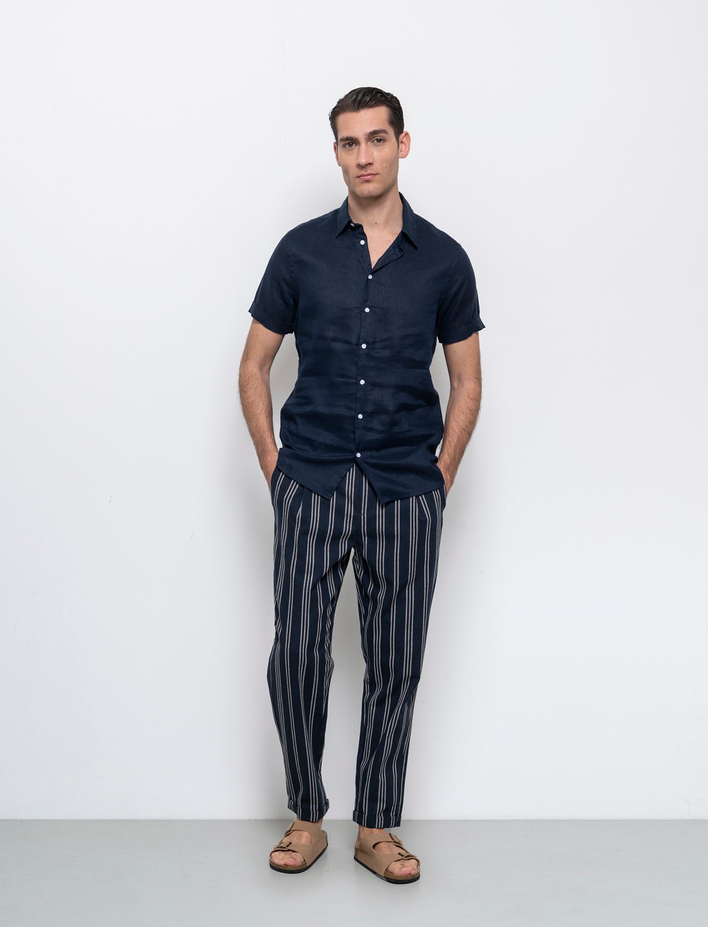 Pantaloni jogger a righe da uomo - Blu