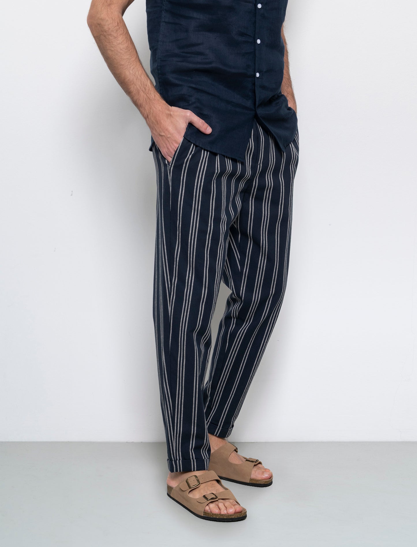 Pantaloni jogger a righe da uomo - Blu