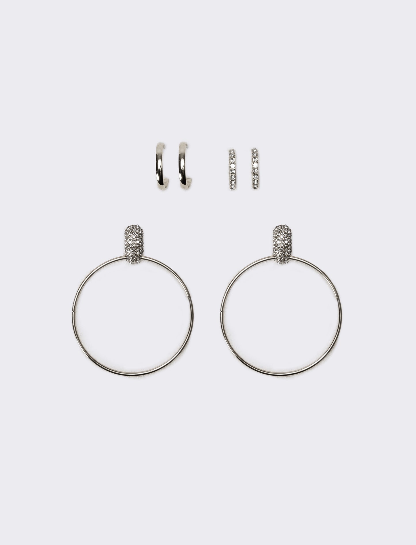 Orecchini donna card 3 paia cerchi - Argento
