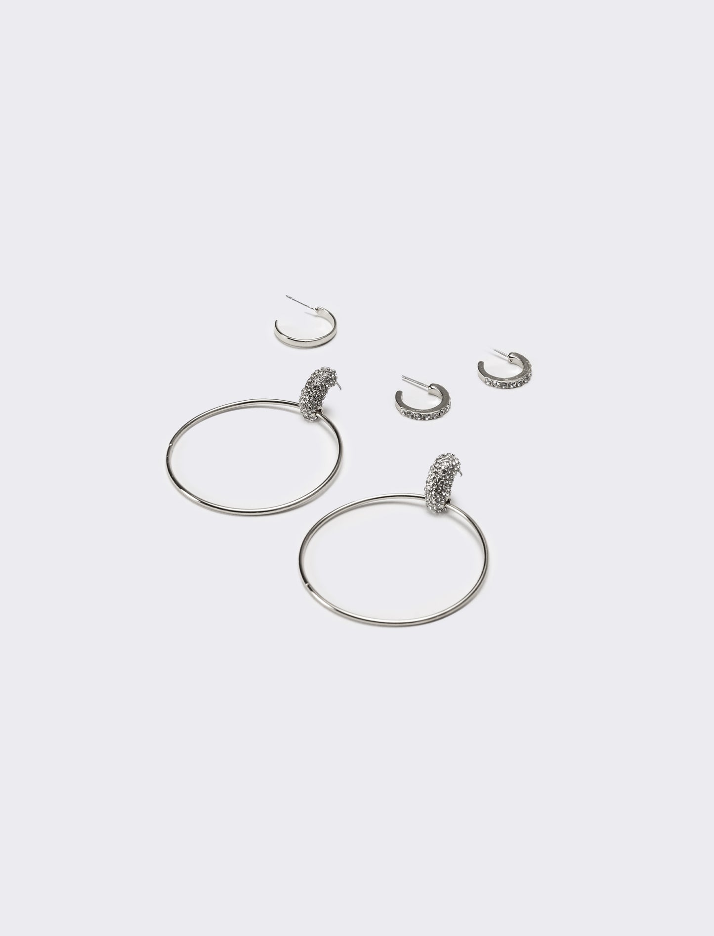 Orecchini donna card 3 paia cerchi - Argento
