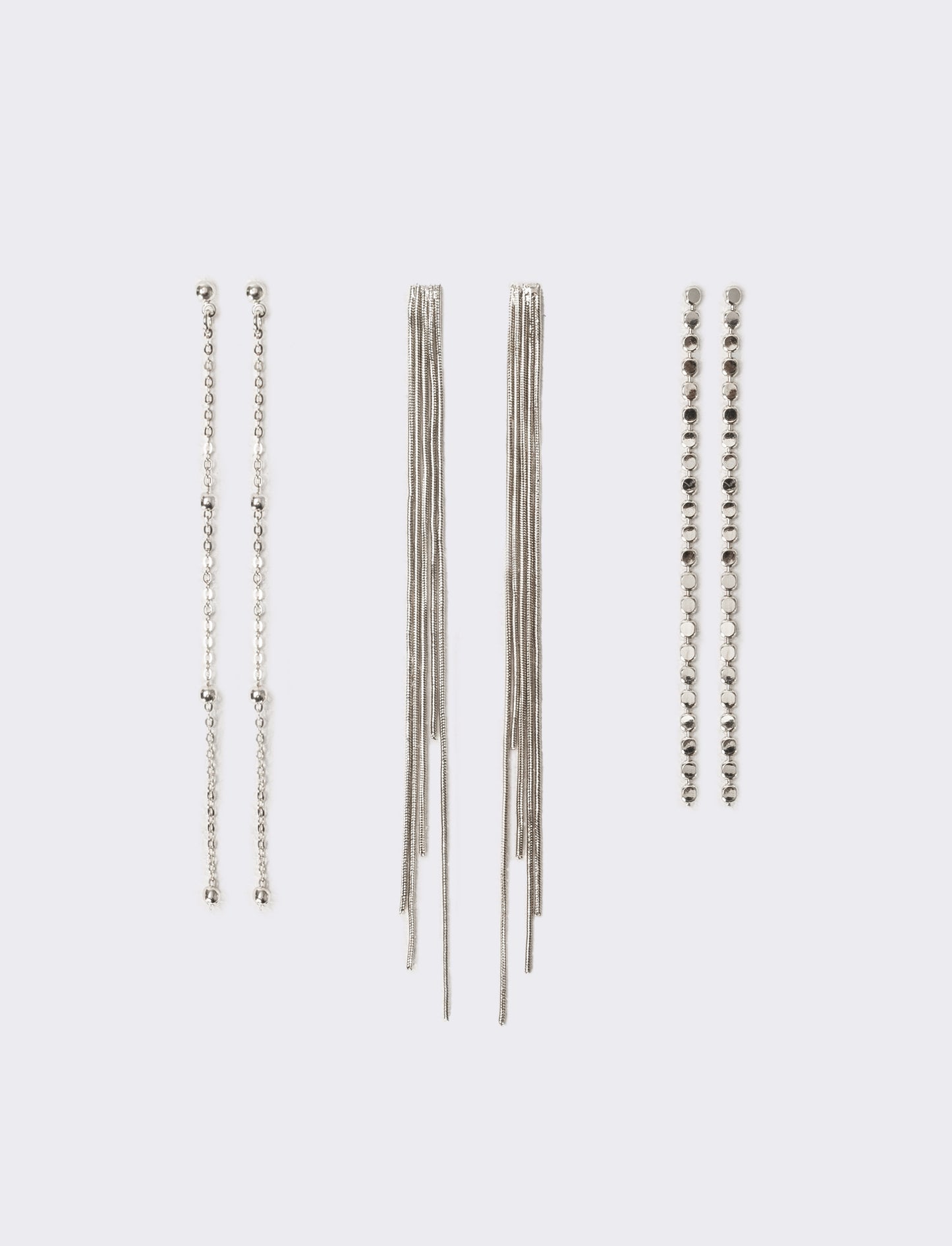 Orecchini donna card 3 paia lunghi - Argento