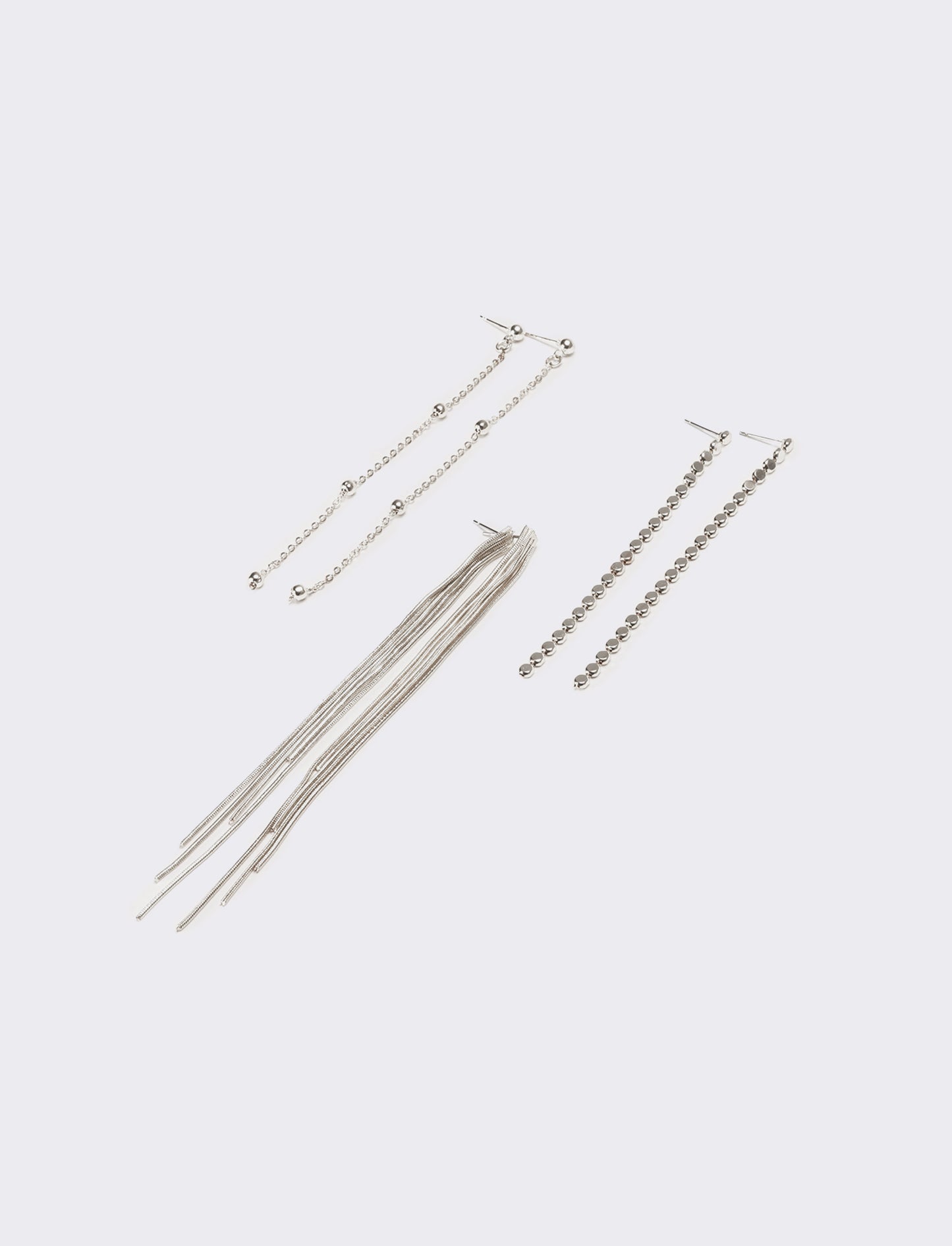 Orecchini donna card 3 paia lunghi - Argento
