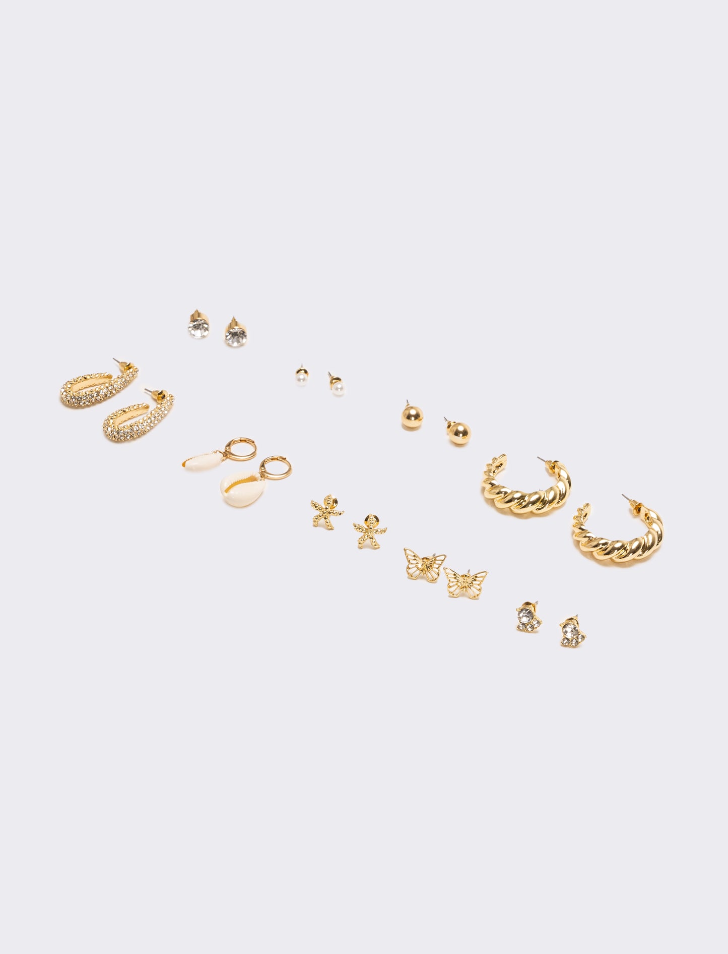 Orecchini donna card mix con strass - Oro