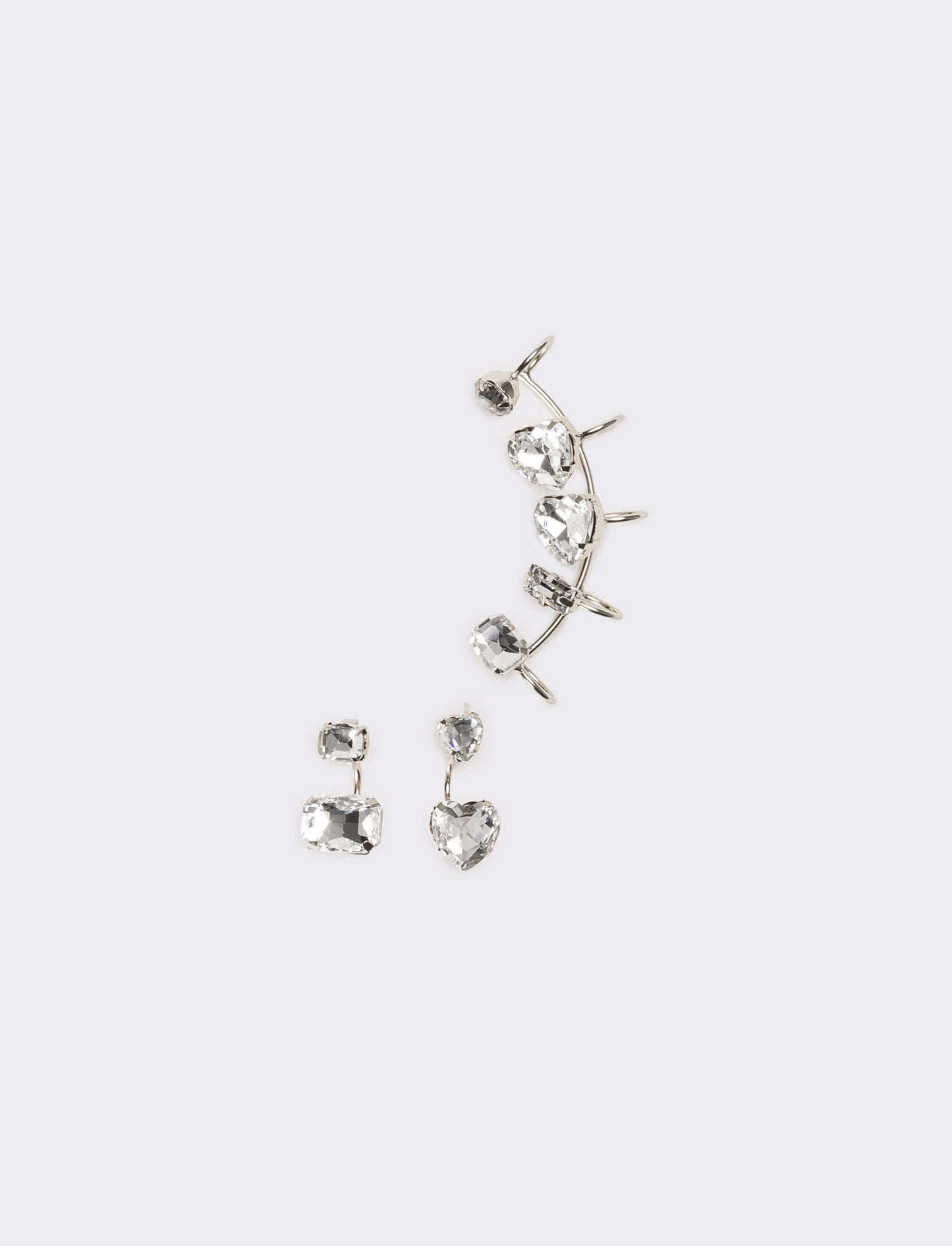 Orecchini donna ear cuff strass - Argento
