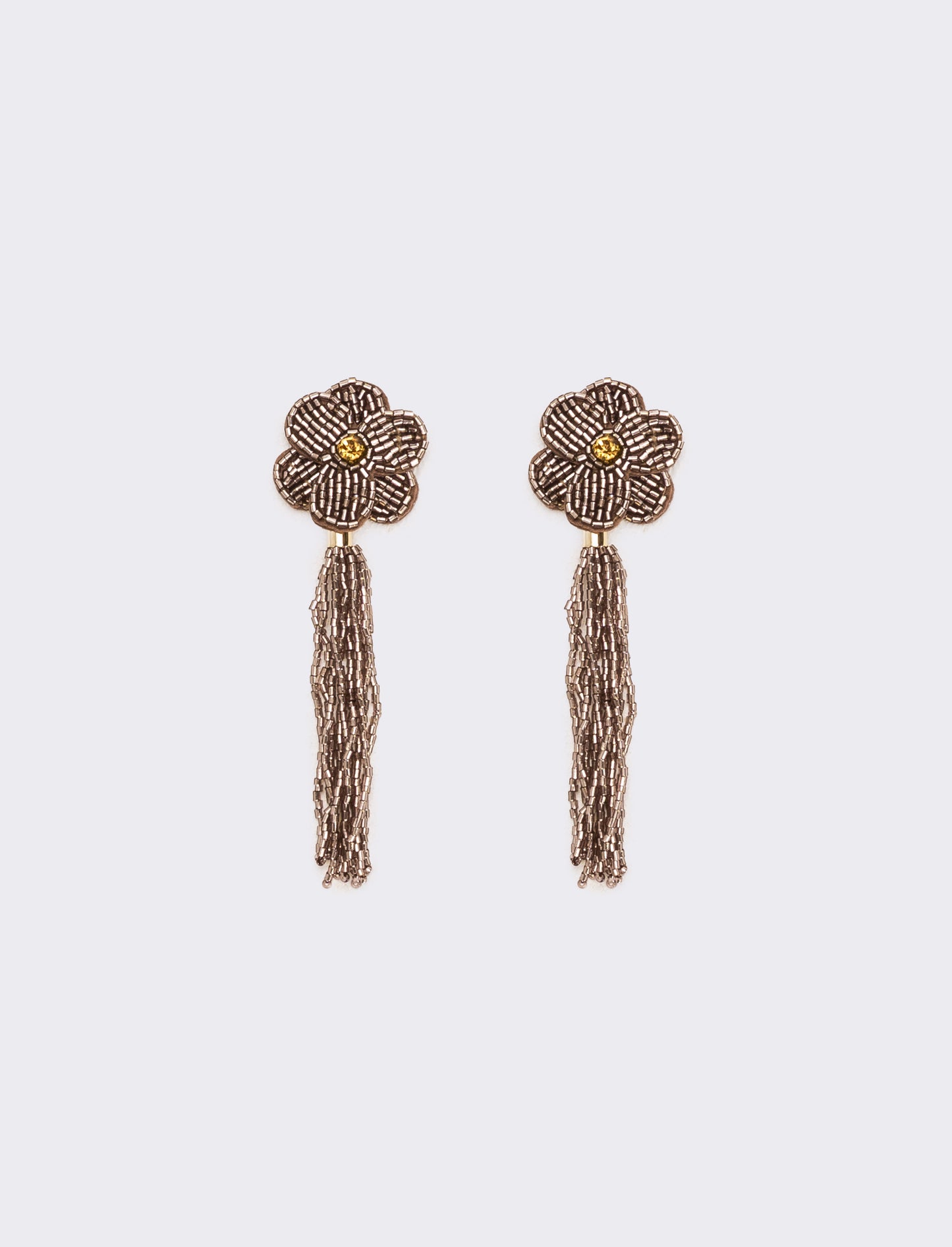 Orecchini donna fiore in conteria - Rame