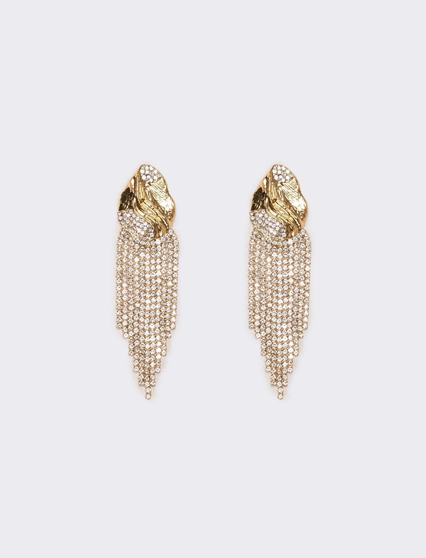 Orecchini donna con cascata strass - Oro