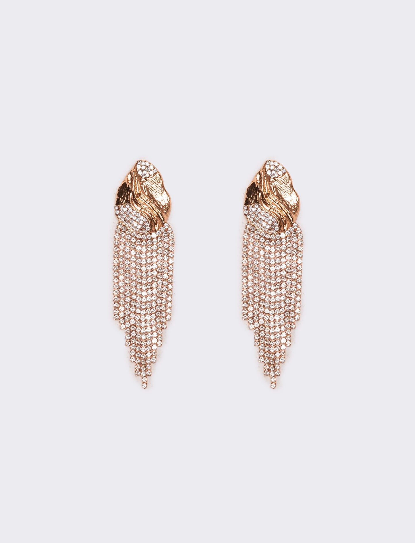 Orecchini donna con cascata strass - Rosa