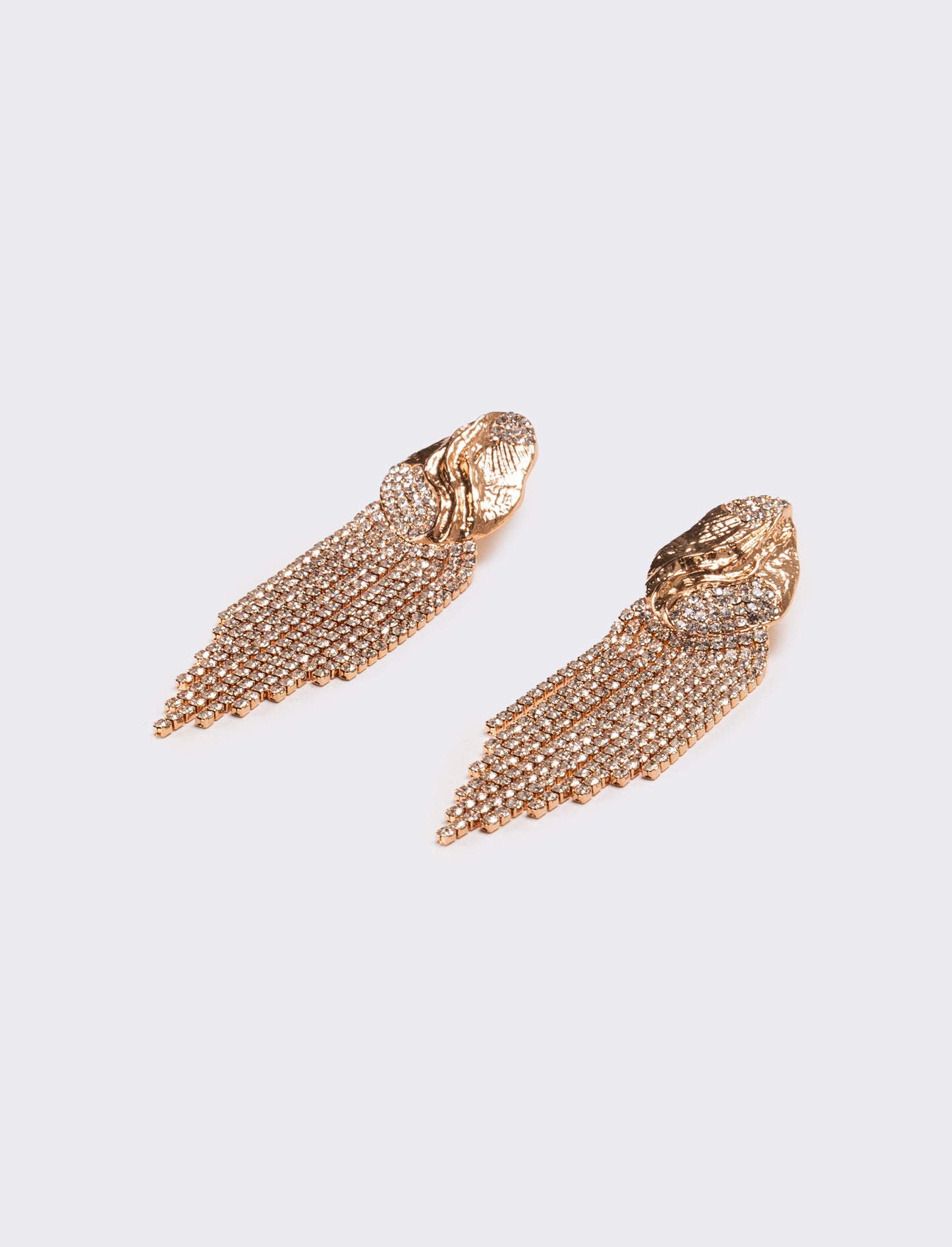 Orecchini donna con cascata strass - Rosa