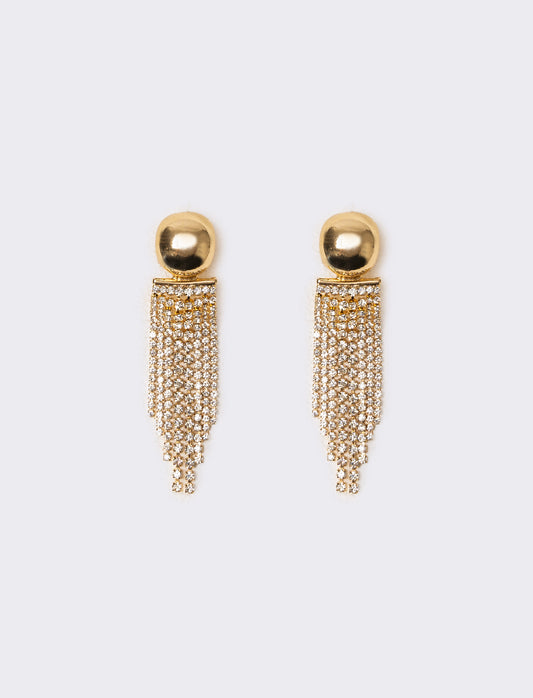 Orecchini donna cascata strass - Oro
