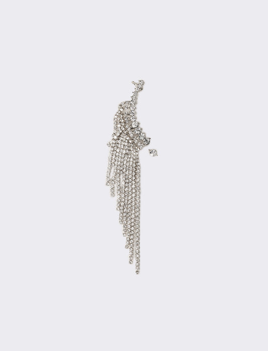 Orecchini donna ear cuff strass - Argento