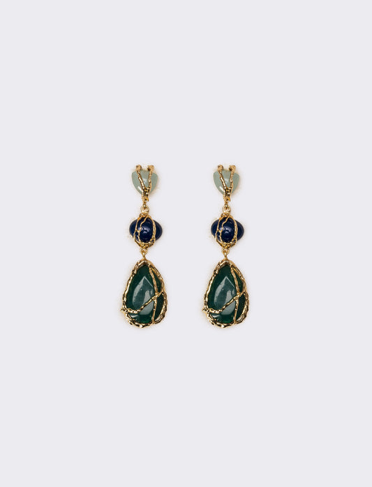 Orecchini donna con pietre - Verde