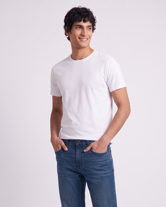 Dark Blue Super Comfort Slim Fit Jeans - Blue