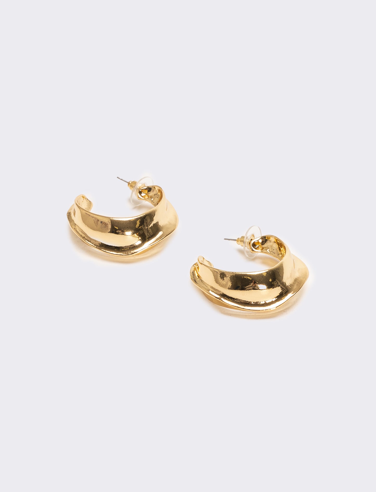 Orecchini donna mezzo cerchio con striatura - Oro