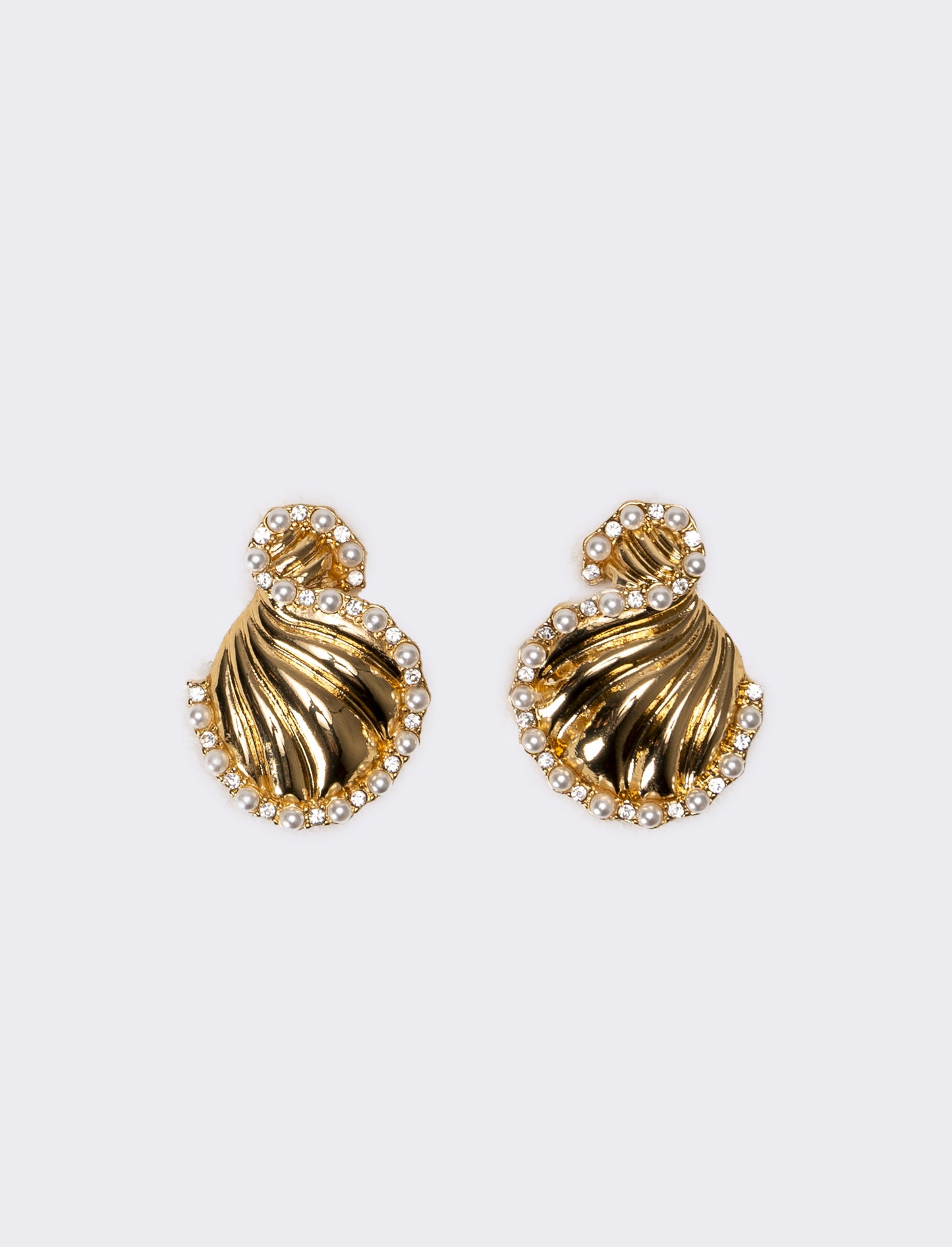 Orecchini donna drappeggio e perle - Oro