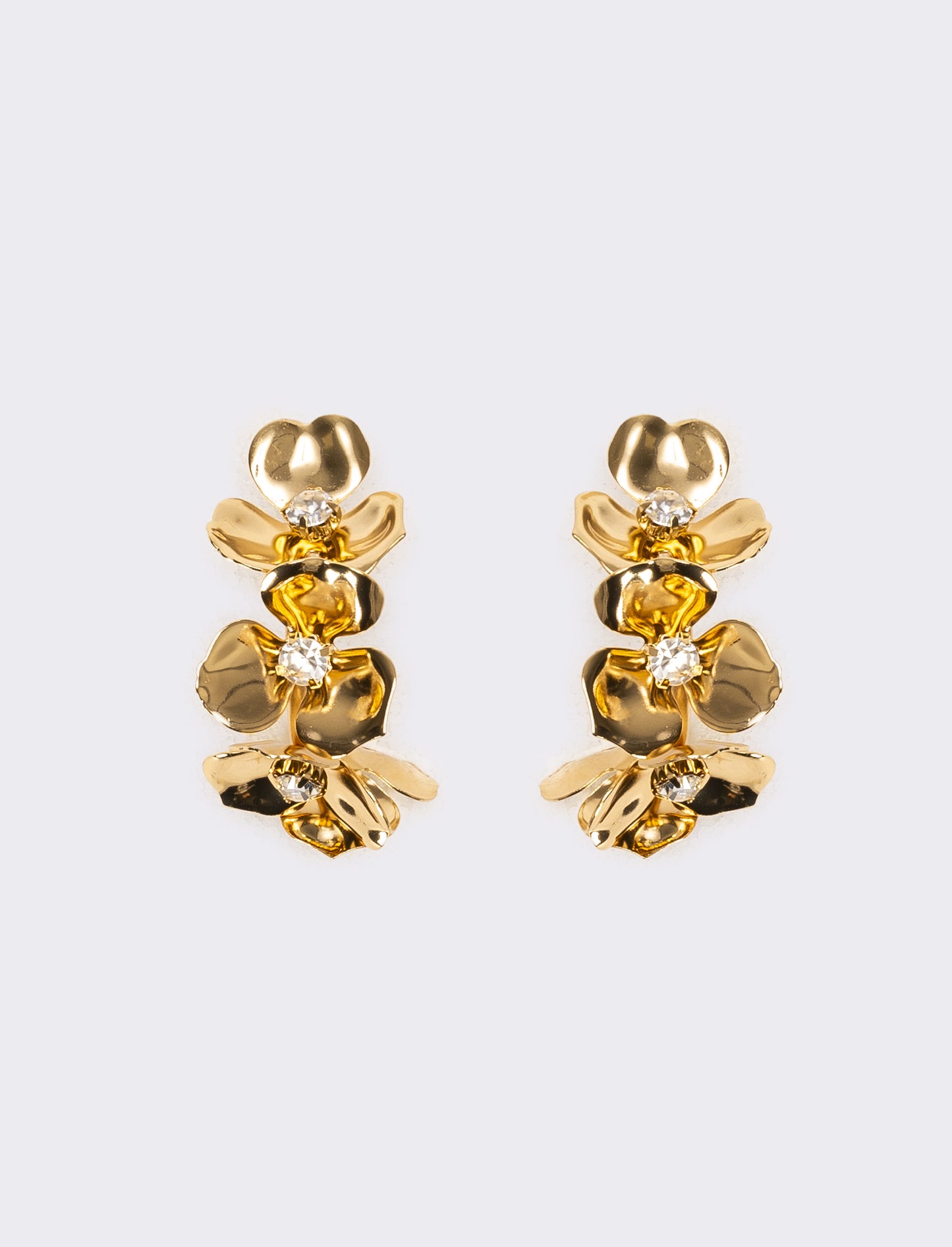 Orecchini donna mezzo cerchio fiore - Oro