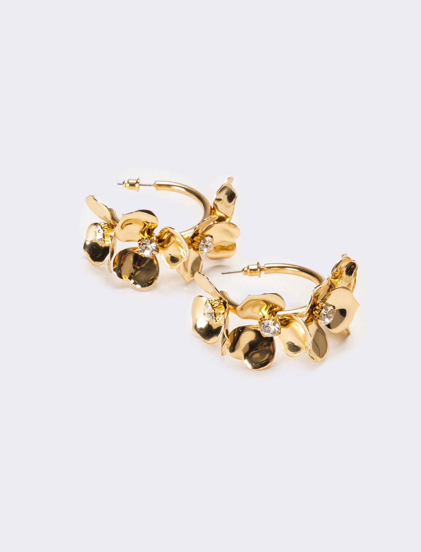 Orecchini donna mezzo cerchio fiore - Oro