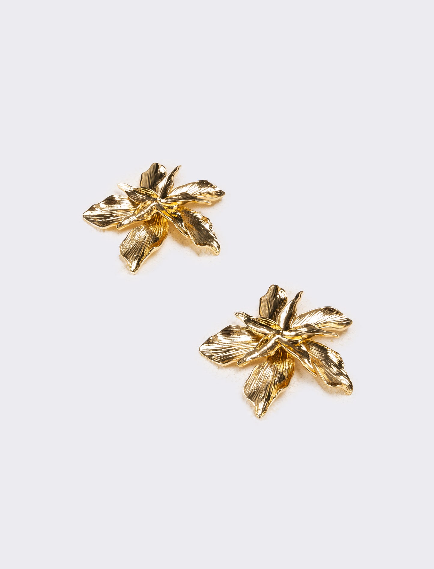 Orecchini donna fiore con striatura - Oro