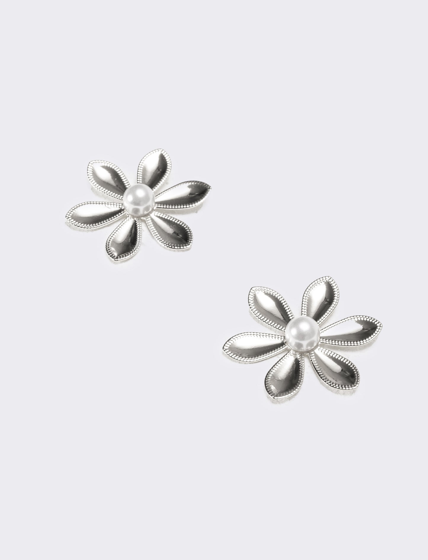 Orecchini donna margherita con perla - Argento