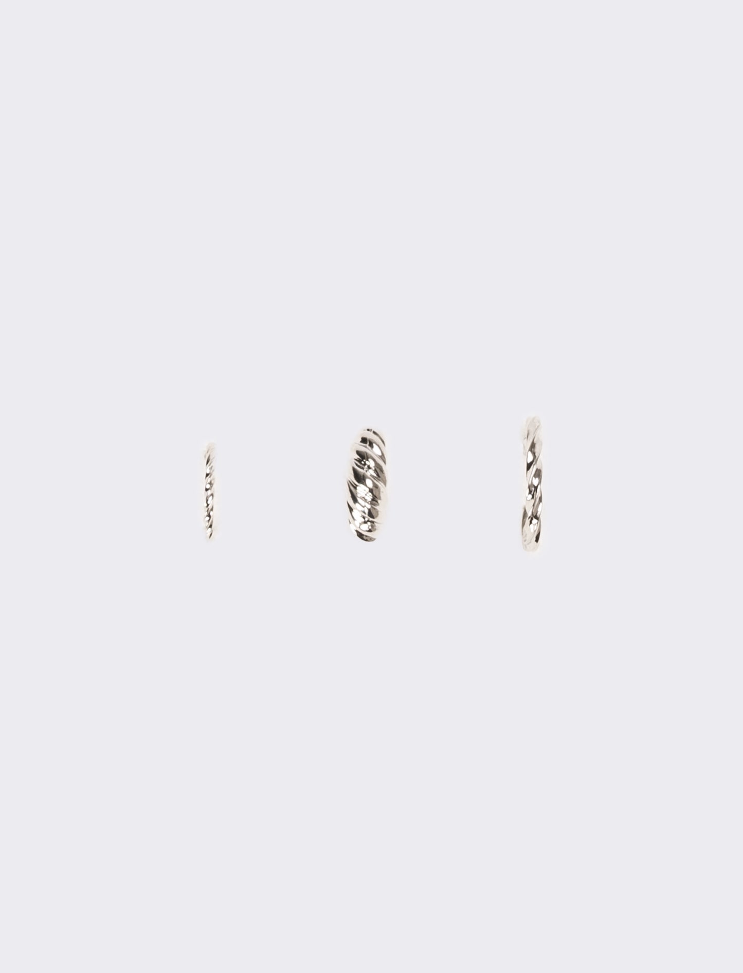 Orecchini donna torciglioni 3 paia - Argento