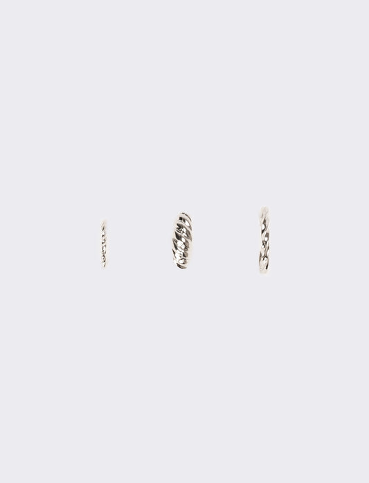 Orecchini donna torciglioni 3 paia - Argento