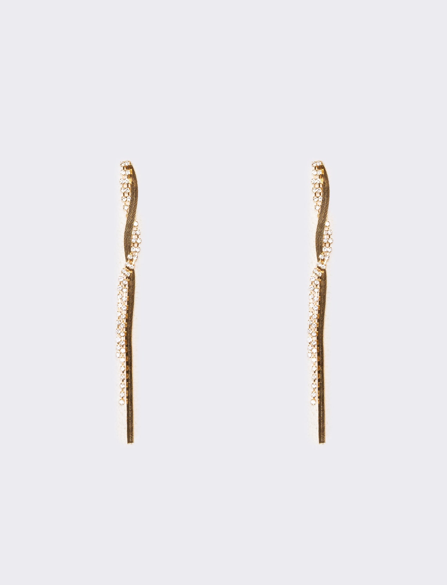 Orecchini donna fili lunghi strass - Oro