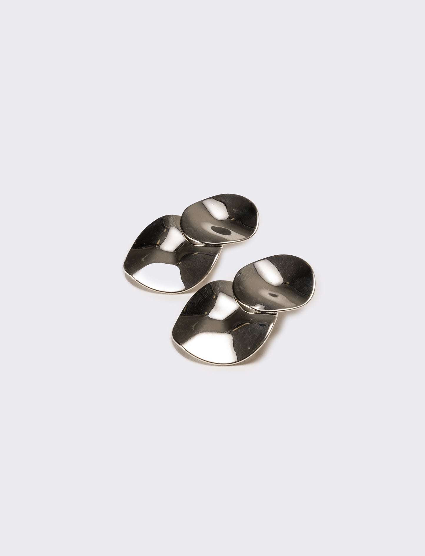 Orecchini donna doppio disco martellato - Argento