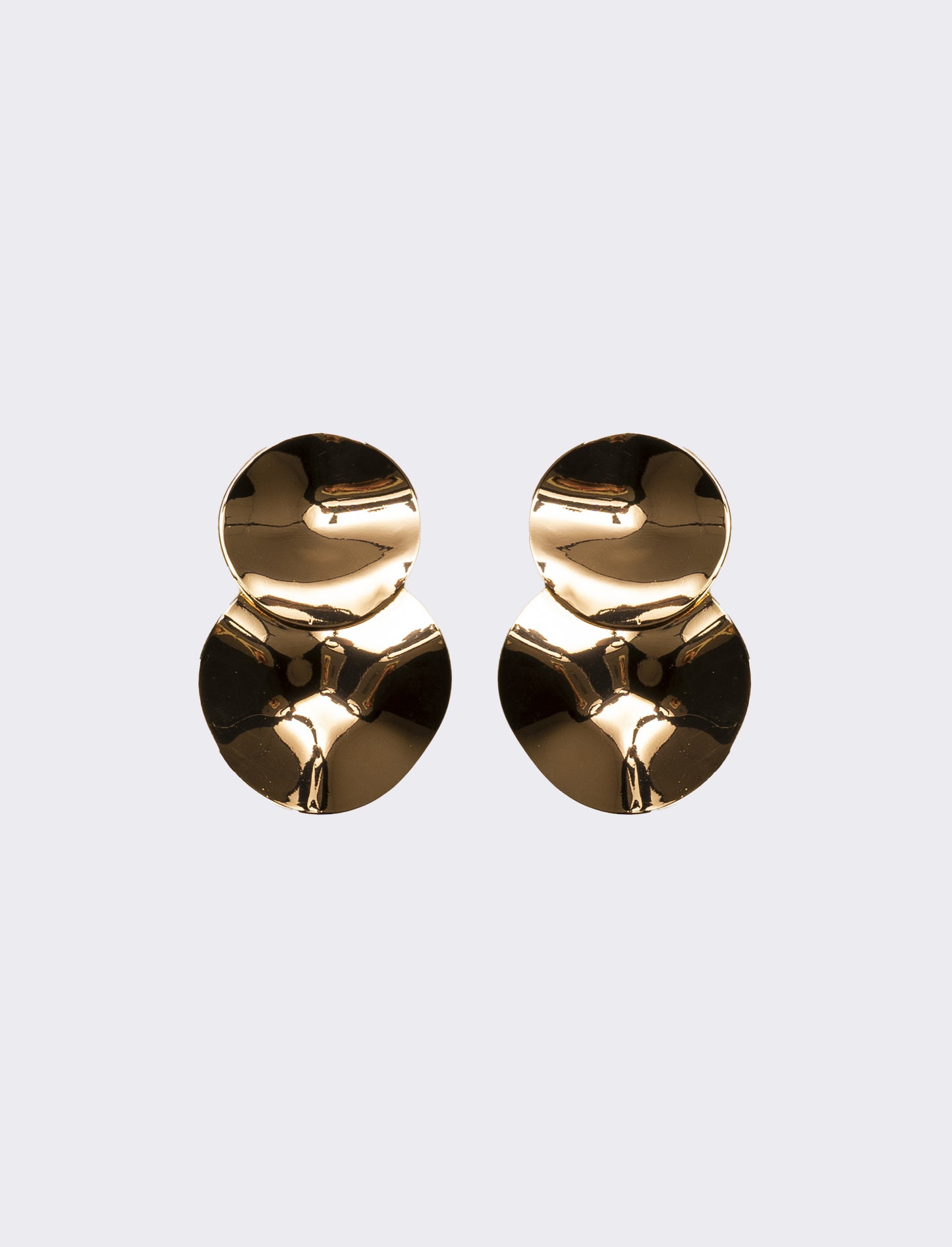 Orecchini donna doppio disco martellato - Oro