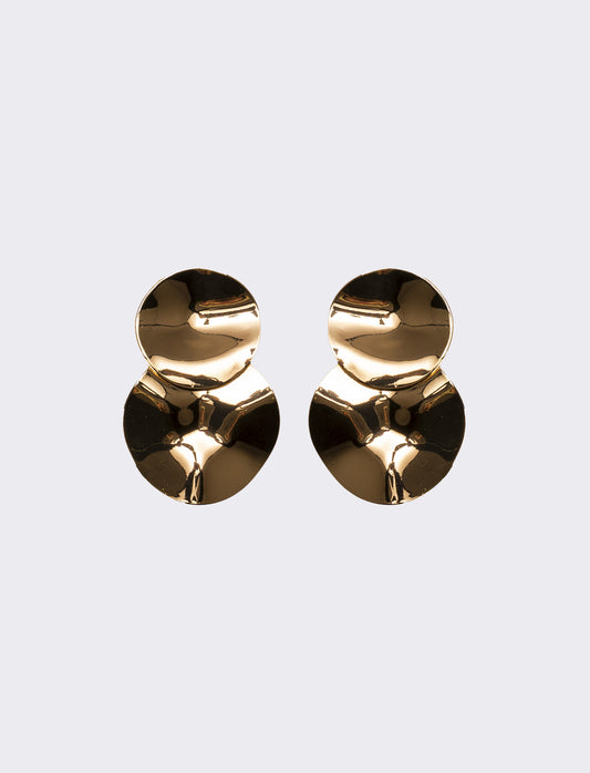 Orecchini donna doppio disco martellato - Oro