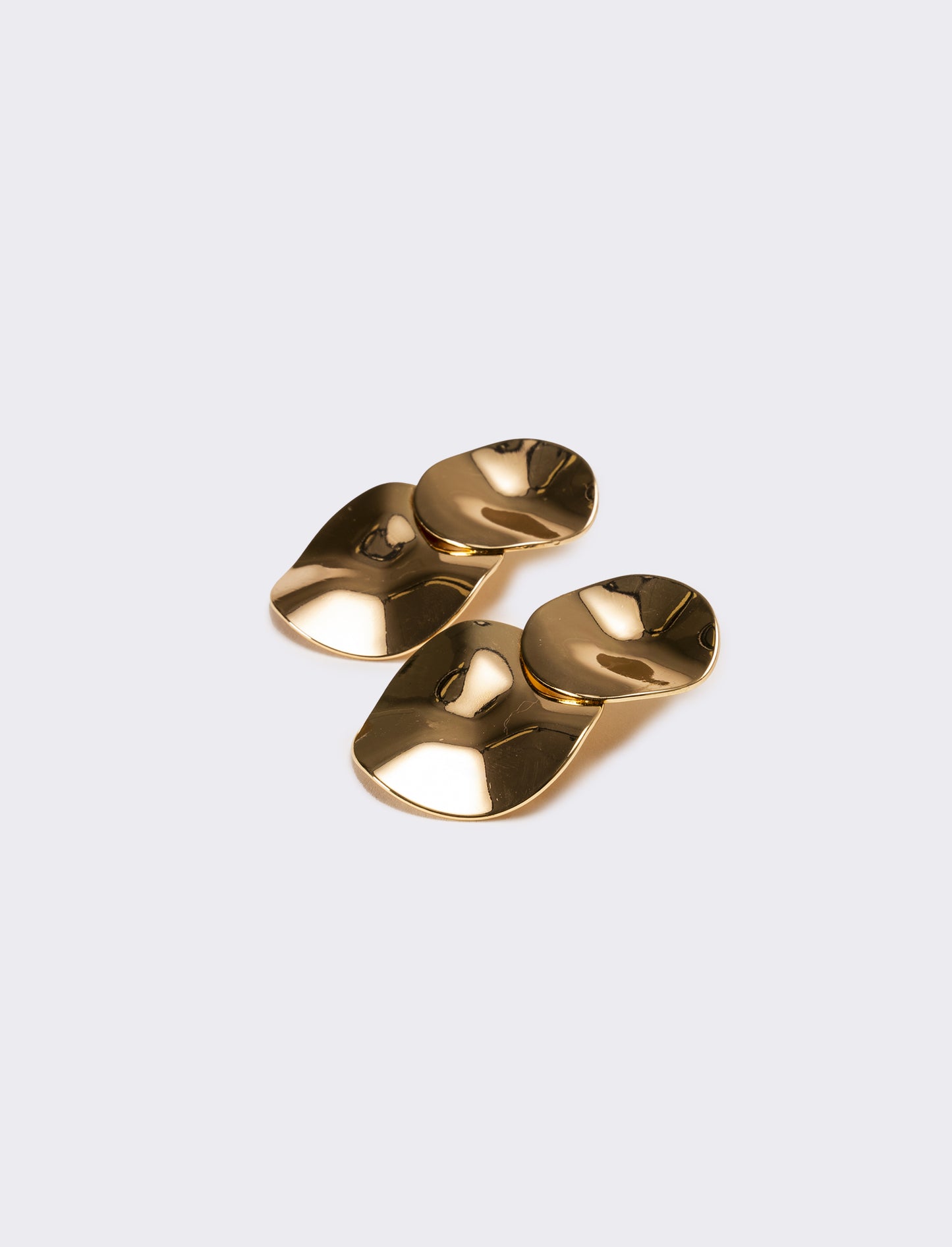 Orecchini donna doppio disco martellato - Oro