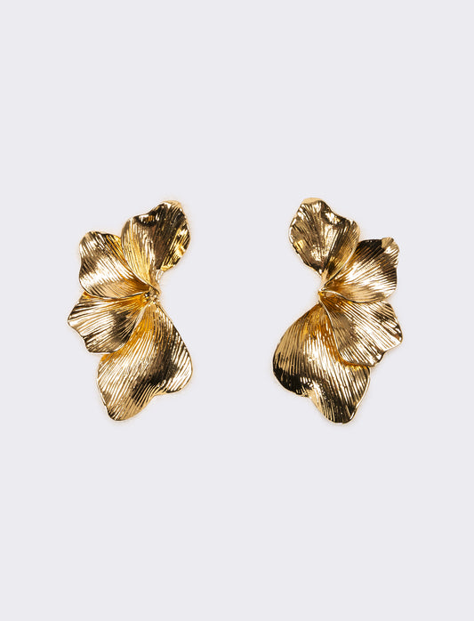 Orecchini donna con fiori - Oro
